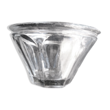 Nineteenth jam jar in well-flared glass, 8 flat ribs