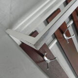 Vintage wall coat rack with 8 hooks and hat shelf