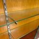Vintage wall display cabinet in shallow wood / wall cabinet / shelf