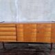 Vintage enfilade from the 1960s, 150 cm long, with 2 doors and 4 drawers.