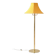 Vintage floor lamp in gold metal with yellow shade