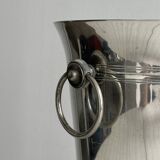 Antique champagne bucket in shiny silver metal