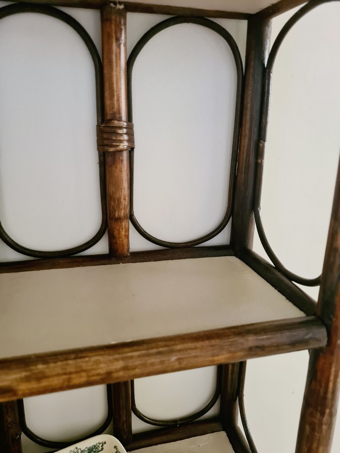 Vintage rattan shelf