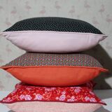 Black and pink liberty square cushion