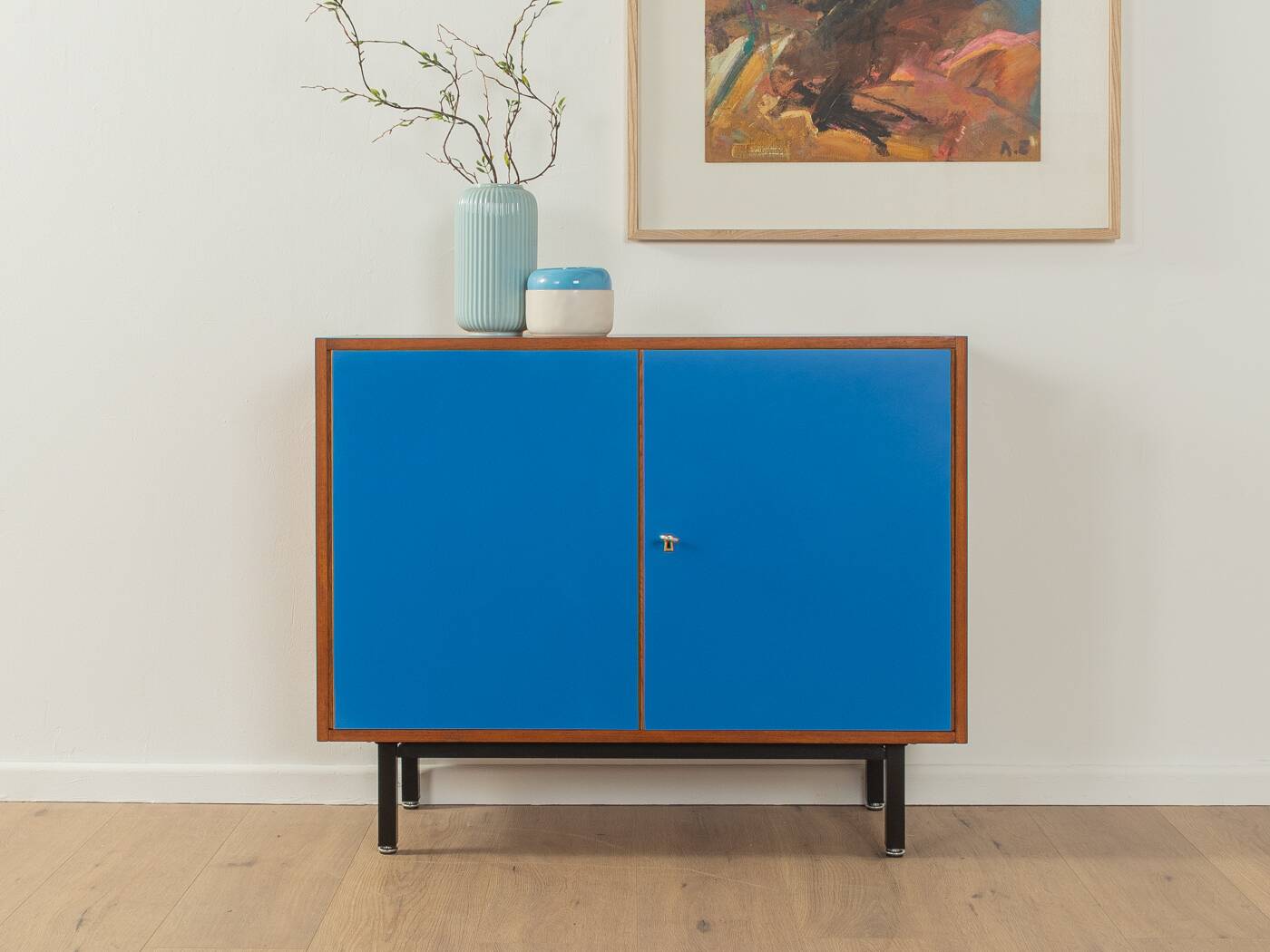Commode bleue élégante des années 1960 par DeWe