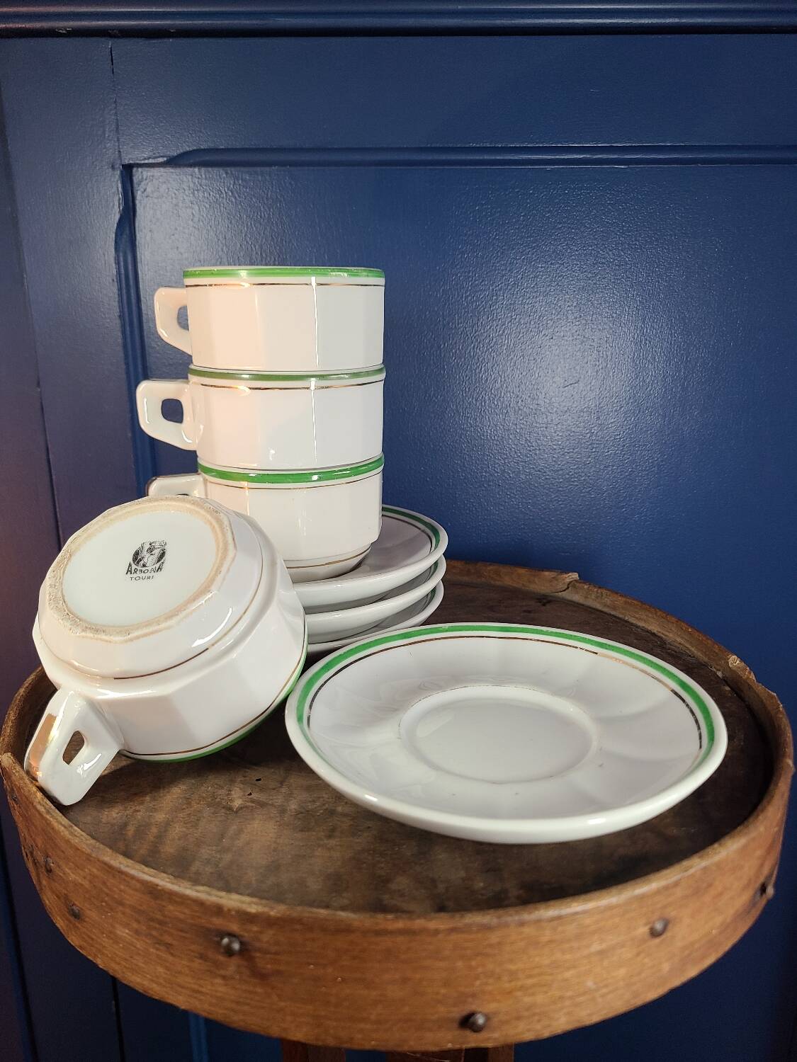 Vintage 70s Arbona Tours cups and saucers (set of 4)