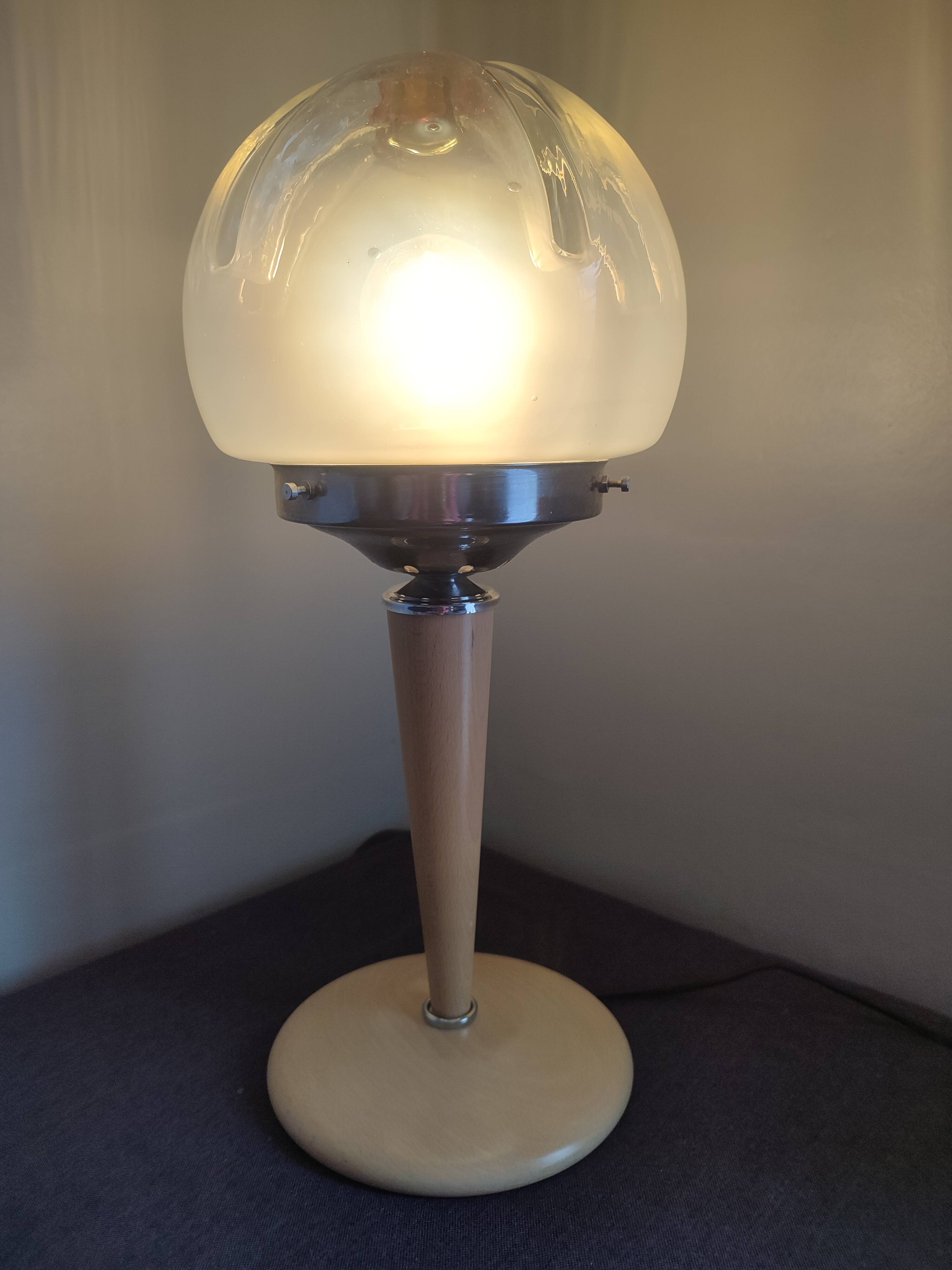 Large vintage Murano glass table lamp