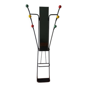 Roger Feraud-style coat rack, billiard balls and mirror