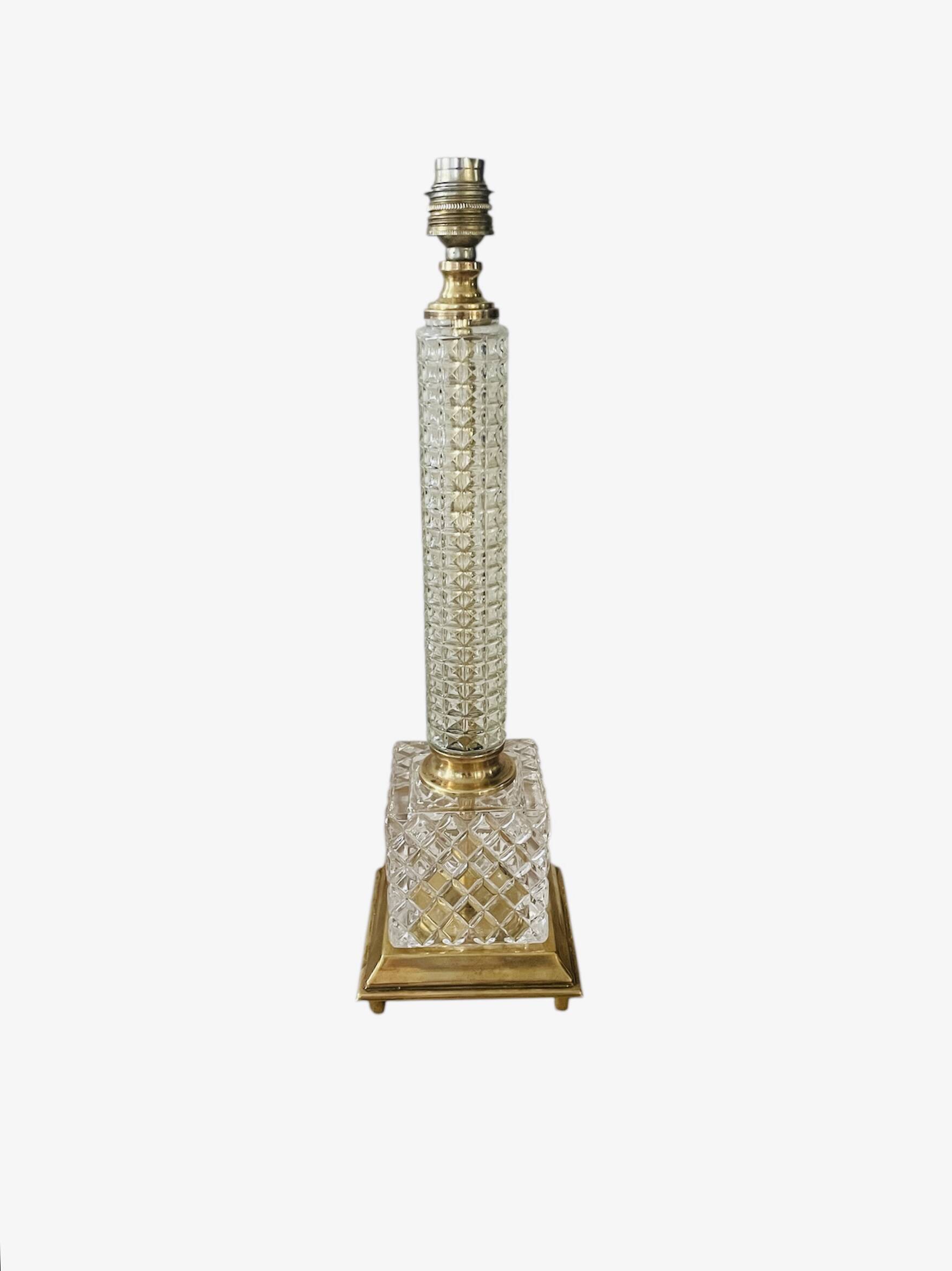 Brass, glass and crystal lamp v
