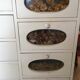 White patinated pine grain cabinet