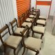 Set of 10 antique Trafalgar chairs in mahogany with twisted backrest.