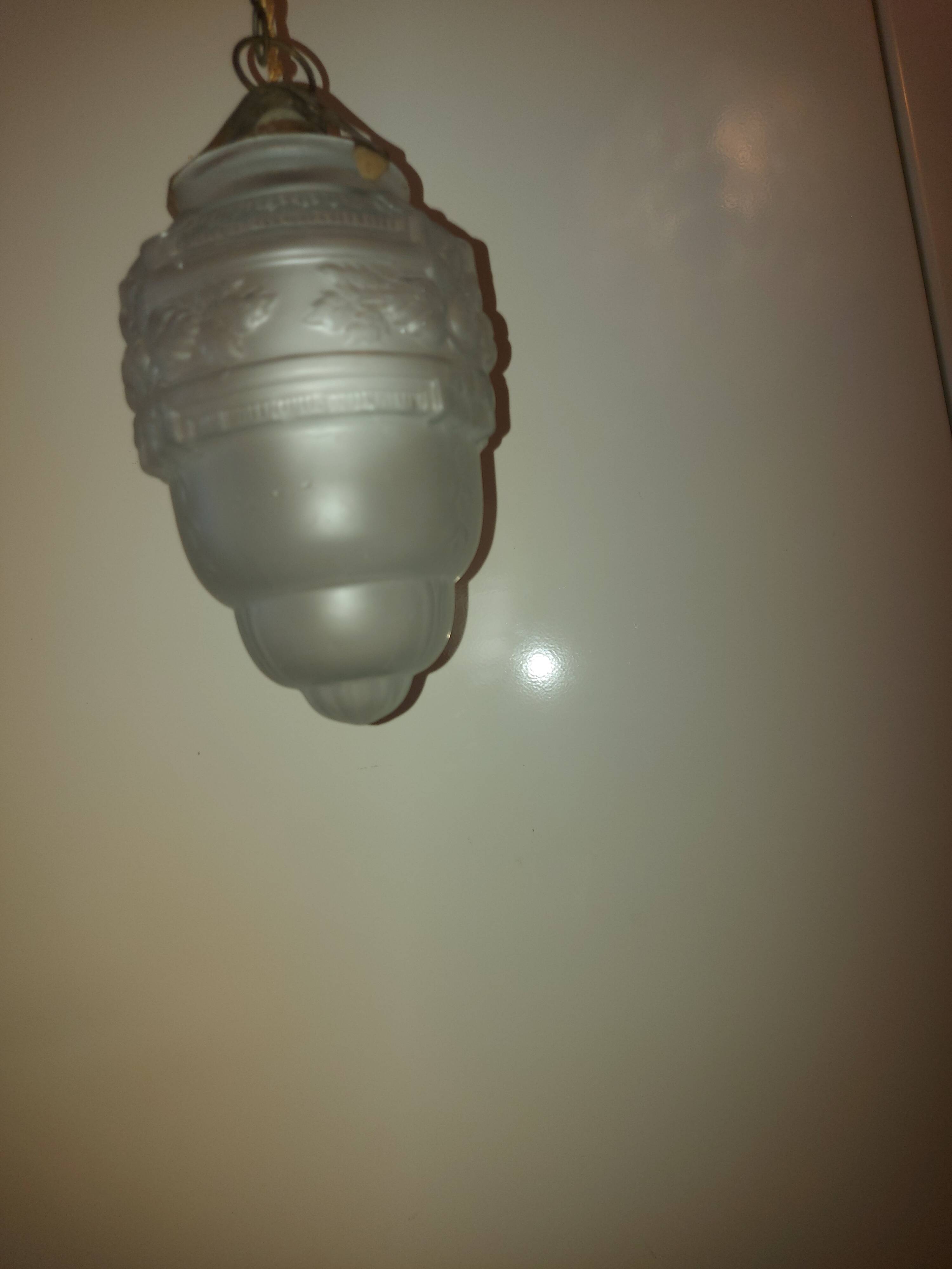 Art Deco chandelier in molded blown glass