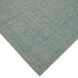 Hand-knotted persian antique 1970s 272 cm x 364 cm blue wool carpet