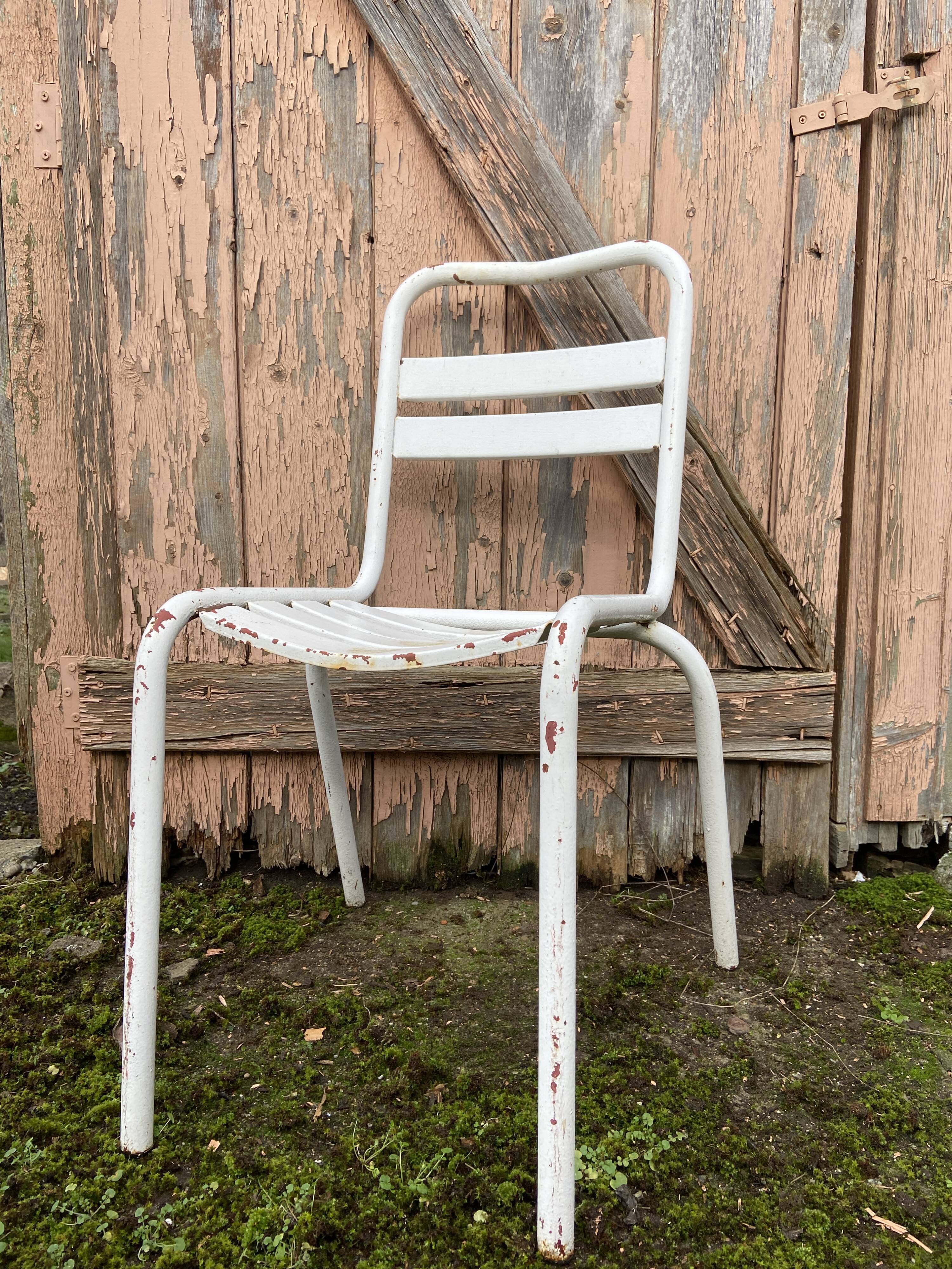 Duo of vintage metal Tolix chairs
