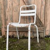 Duo of vintage metal Tolix chairs