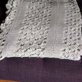 Dessus de lit  en coton blanc  point crochet à la main