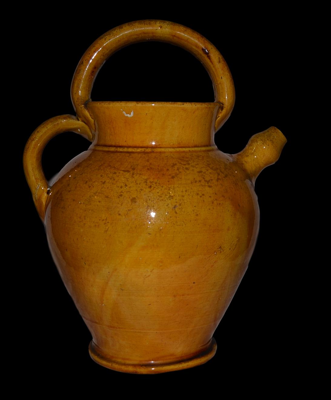 Gargoulette or pitcher in water in Earth enamelled Dieulefit 1930