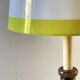 Candle holder lamp with walnut effect, vintage.
