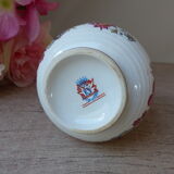 Petit vase en céramique ker vitrex motif floral vintage