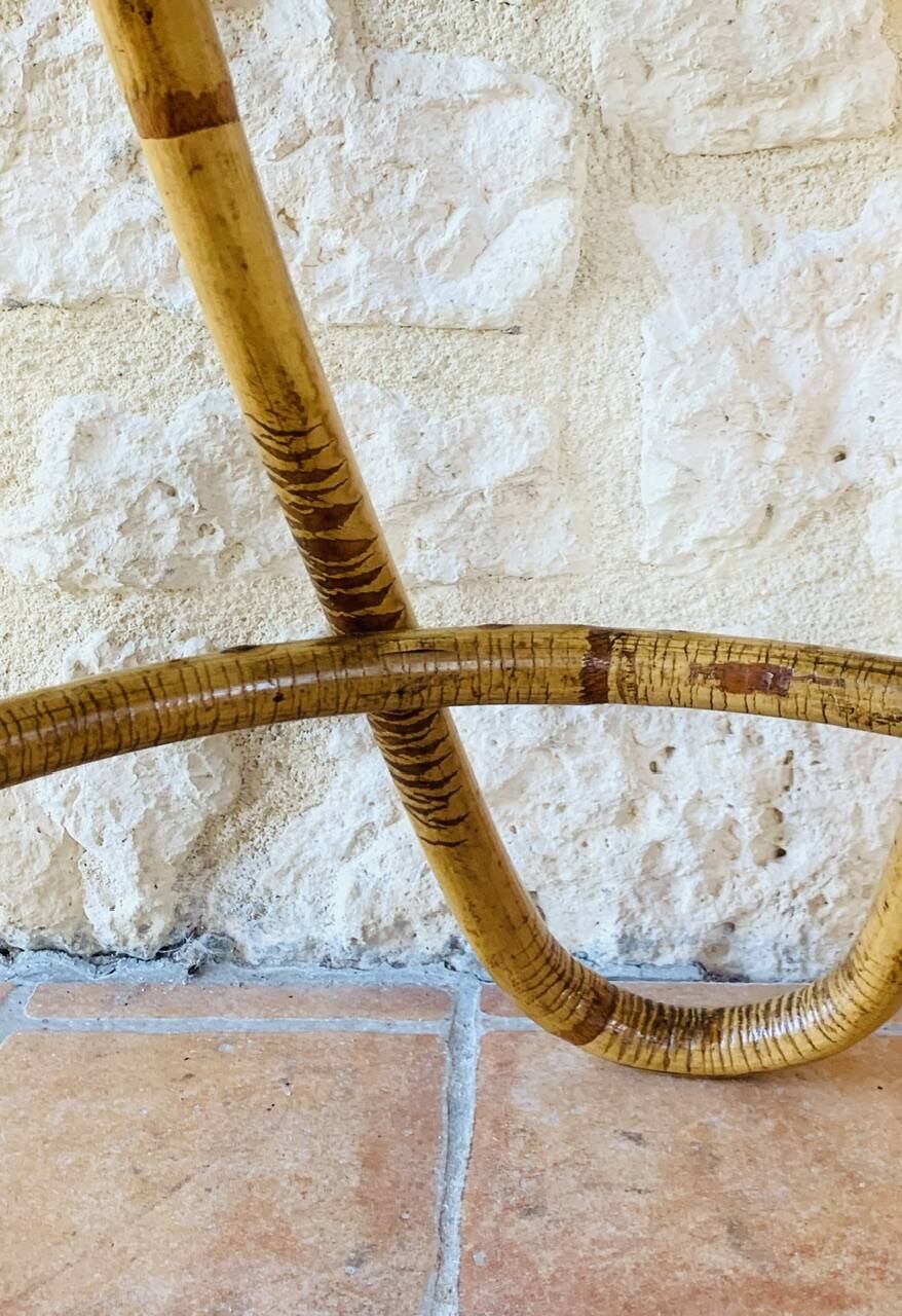 Table d'appoint en bambou et rotin circa 60's