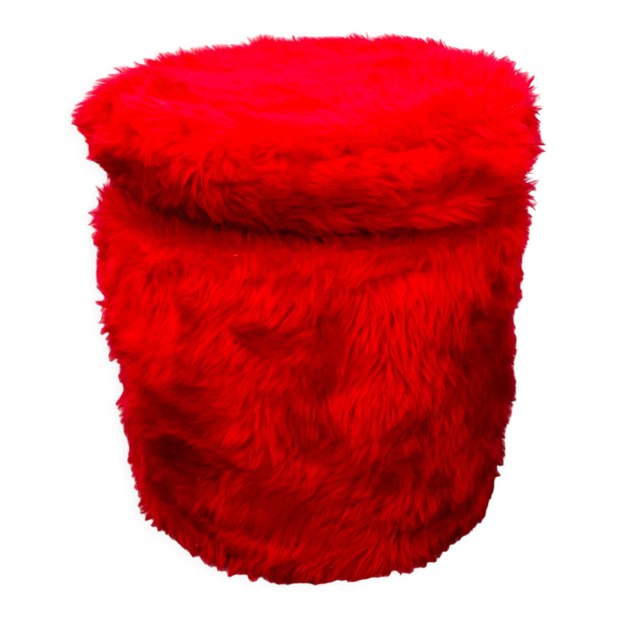 Chest stool in vintage red moumoute