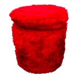 Chest stool in vintage red moumoute