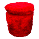 Pouf coffre moumoute rouge vintage