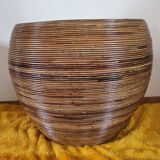 Vintage bohemian rattan armchair