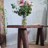 Brutalist wooden bench