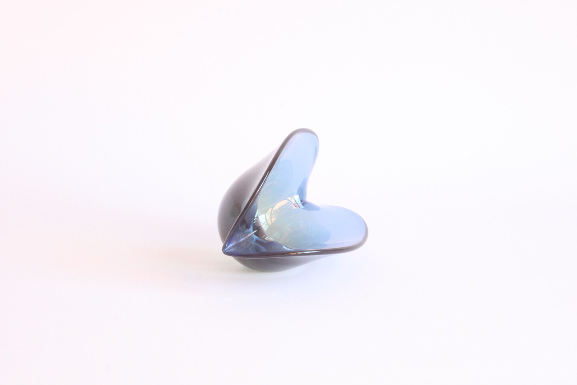 Seguso Dalla Venezia double base trinket bowl, Murano 1950s.
