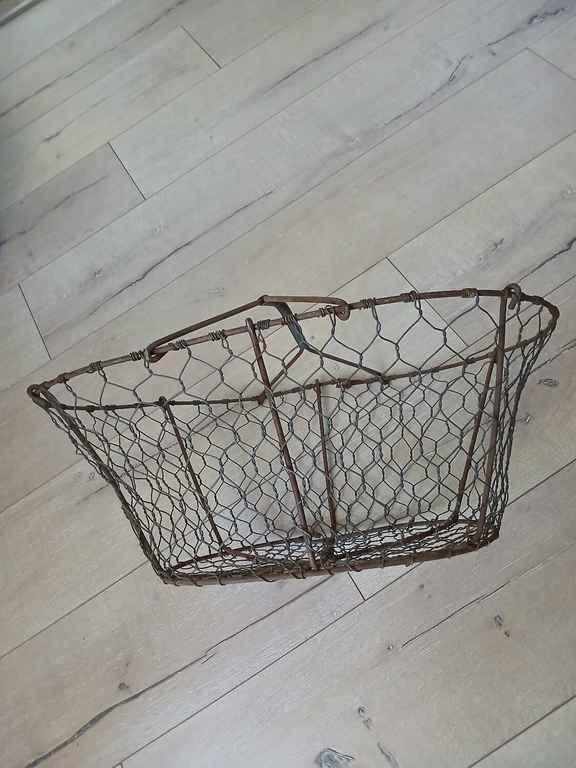 Antique metal basket + wire