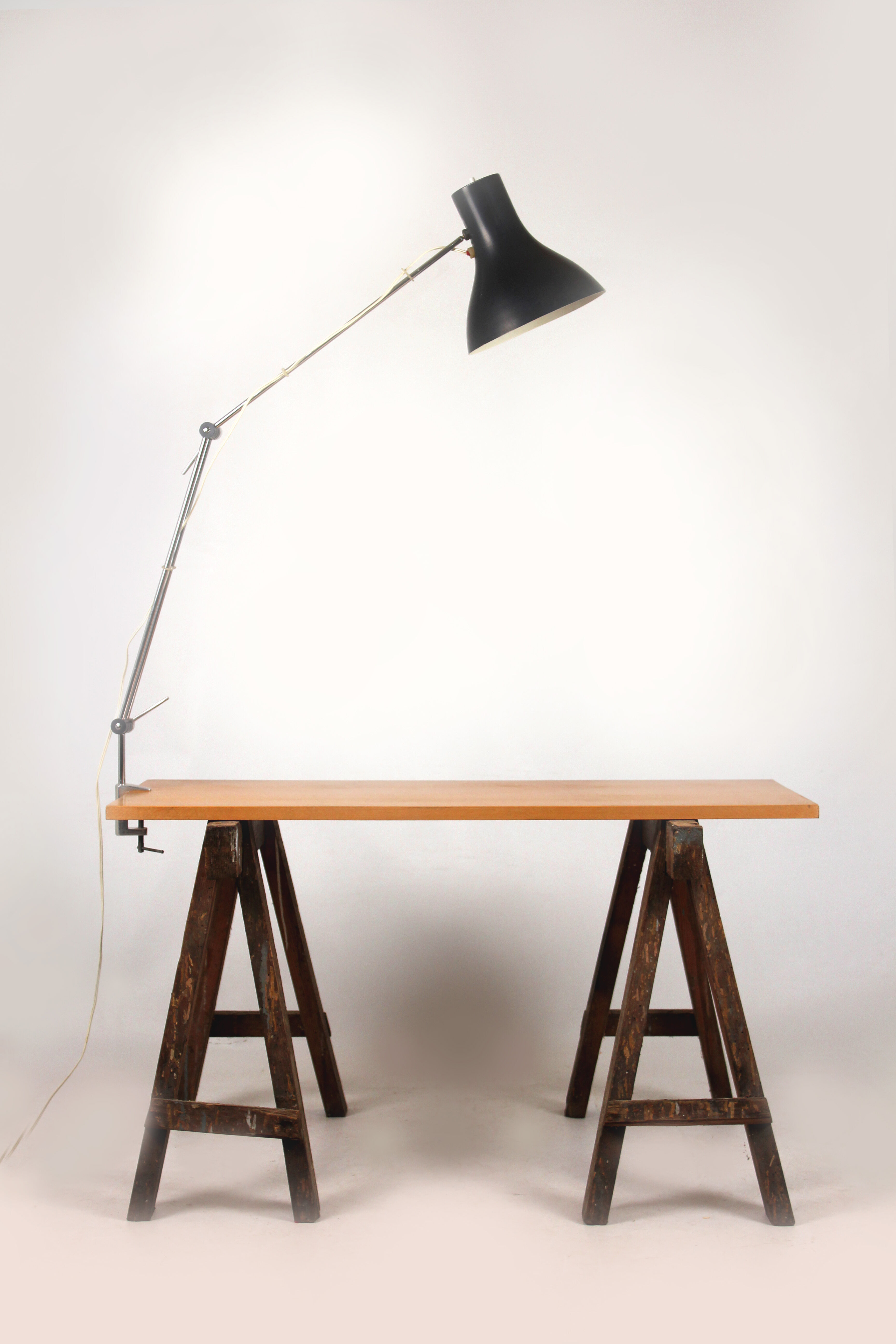 industrial table lamp by Josef Hurka for Napako, 1960