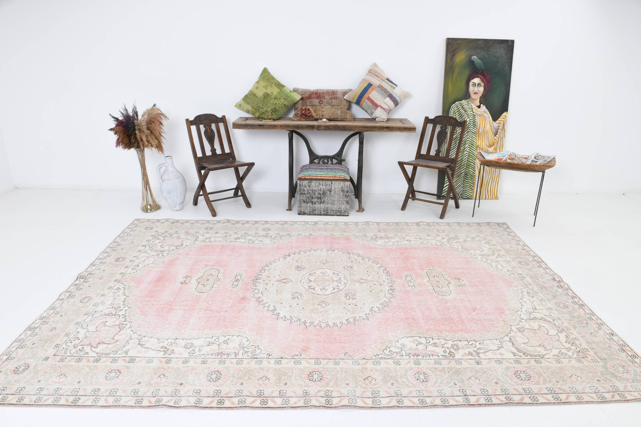 7x10 Shades Of Blush Pink Persian Rug,211x323Cm