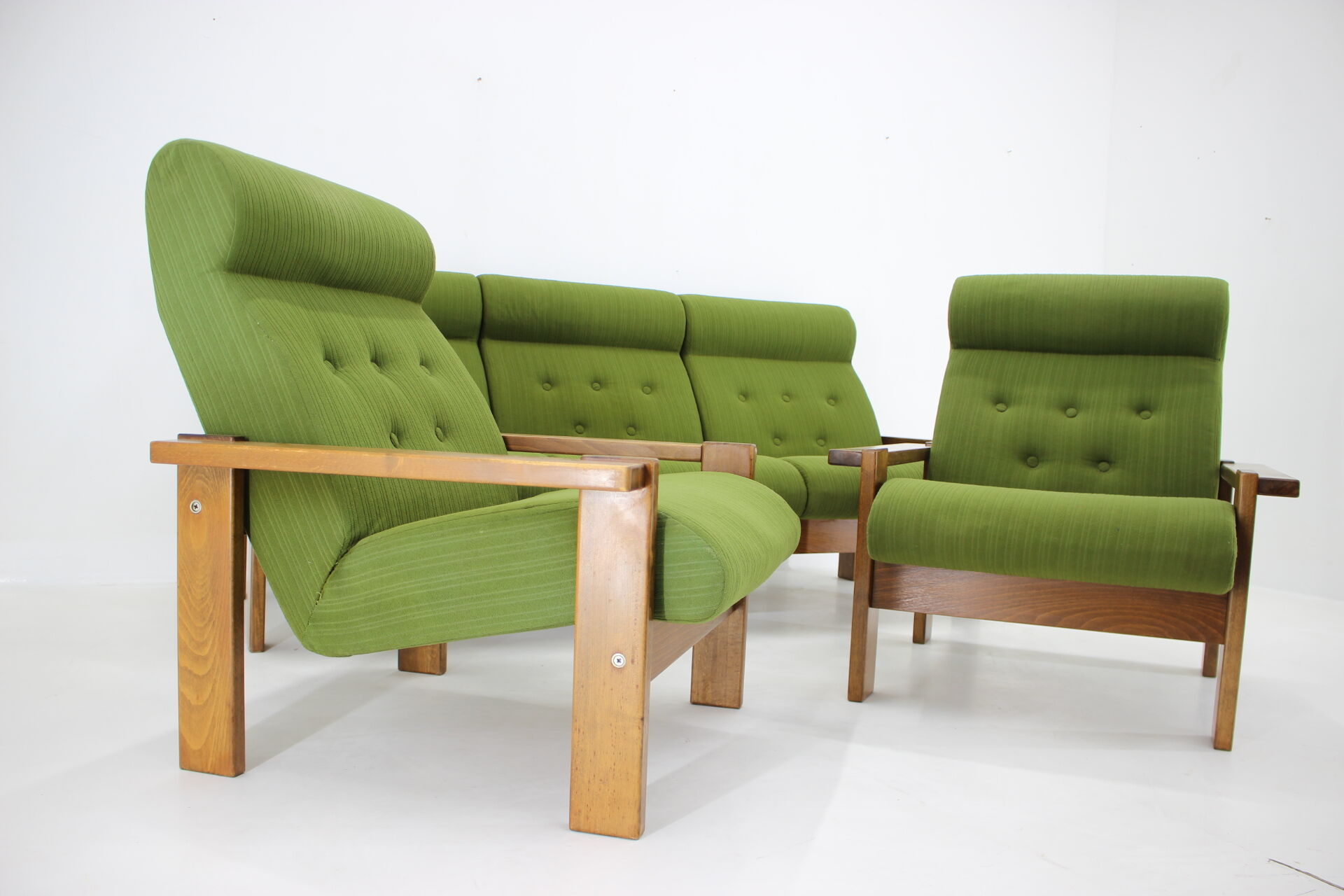 1970s Living Room Beech Set, Czechoslovakia