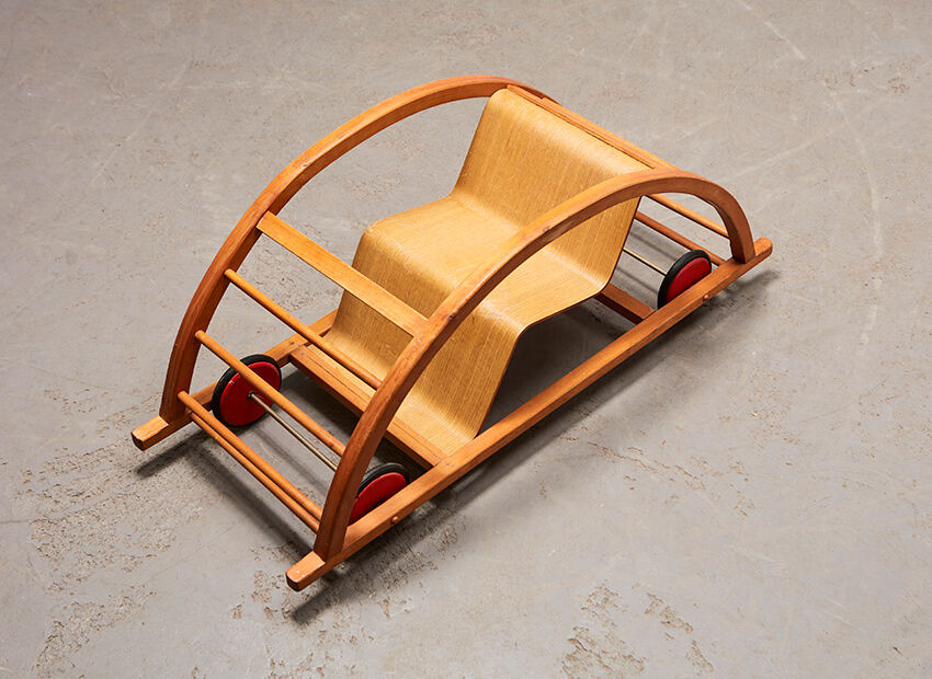Hans Brockhage Kids Car / Rocking Chair for Siegfried Lenz 1950s