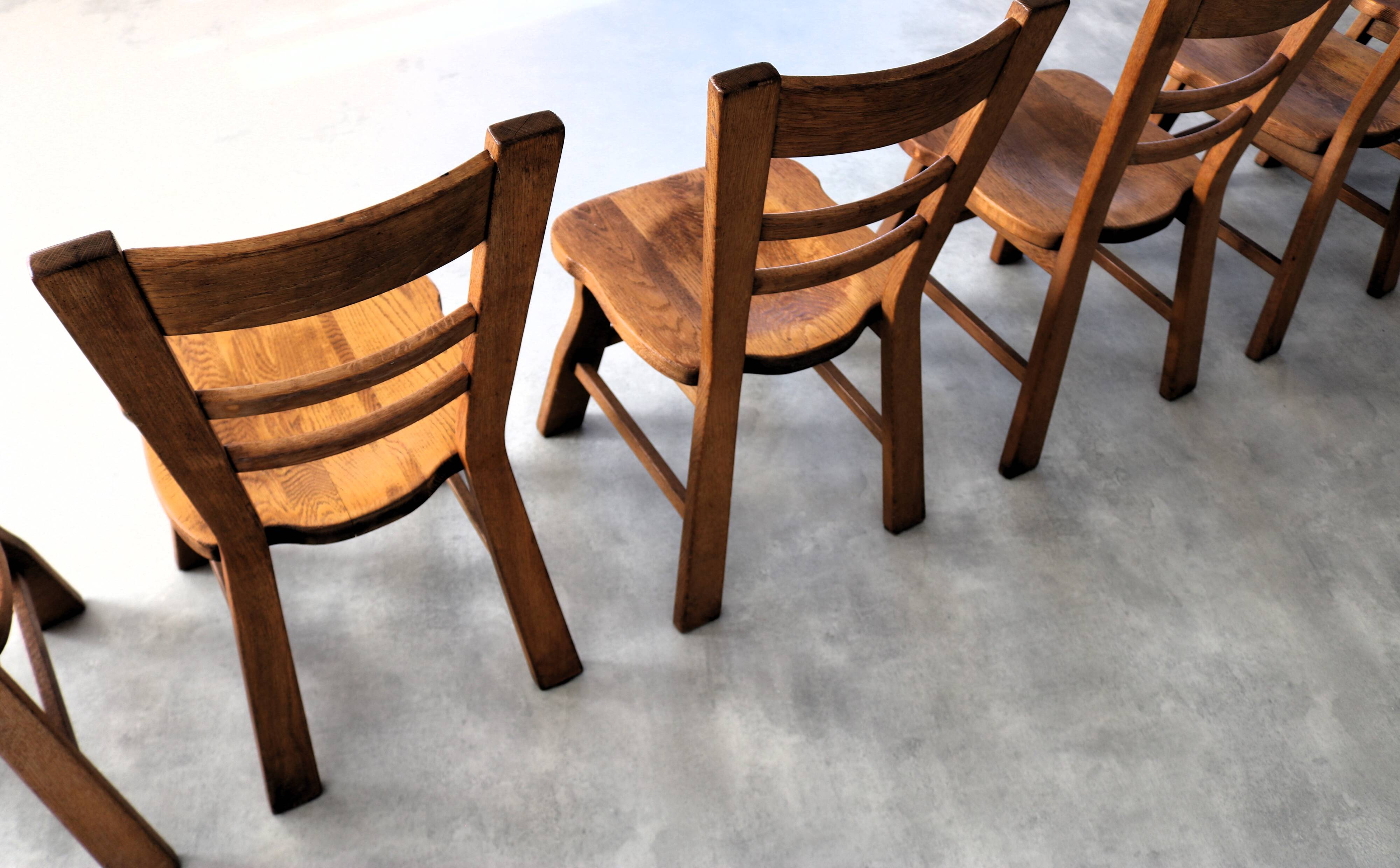ensemble de 6 chaises à manger brutalistes