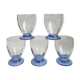 Set of 5 blue colored wine glasses 70s
