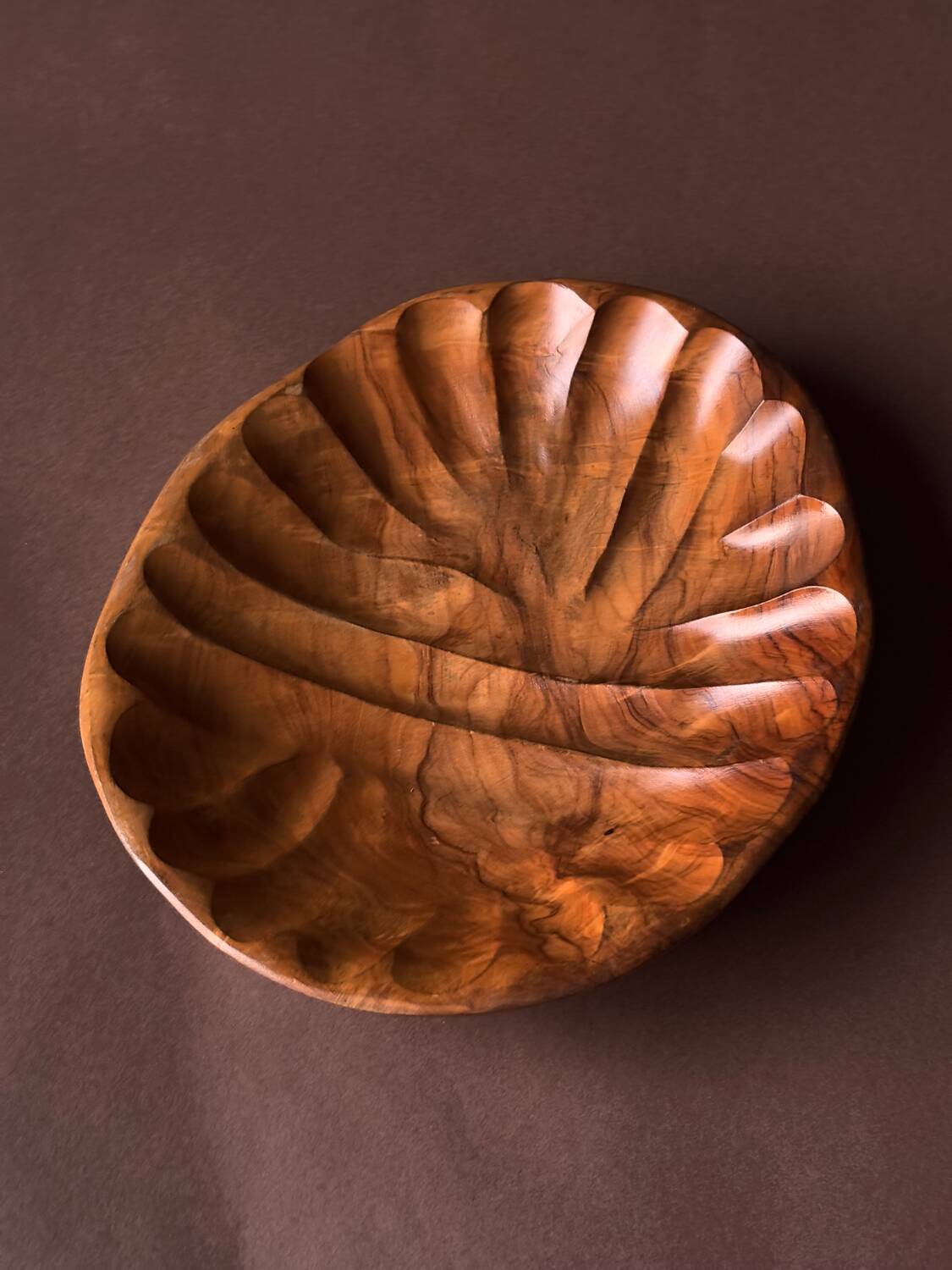 Large vintage teak valet tray