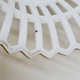 Bowl on Pedestal Openwork Basket White and Gold Porcelain Restoration E