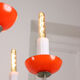 Lustre vintage orange Murano glass 8 bras