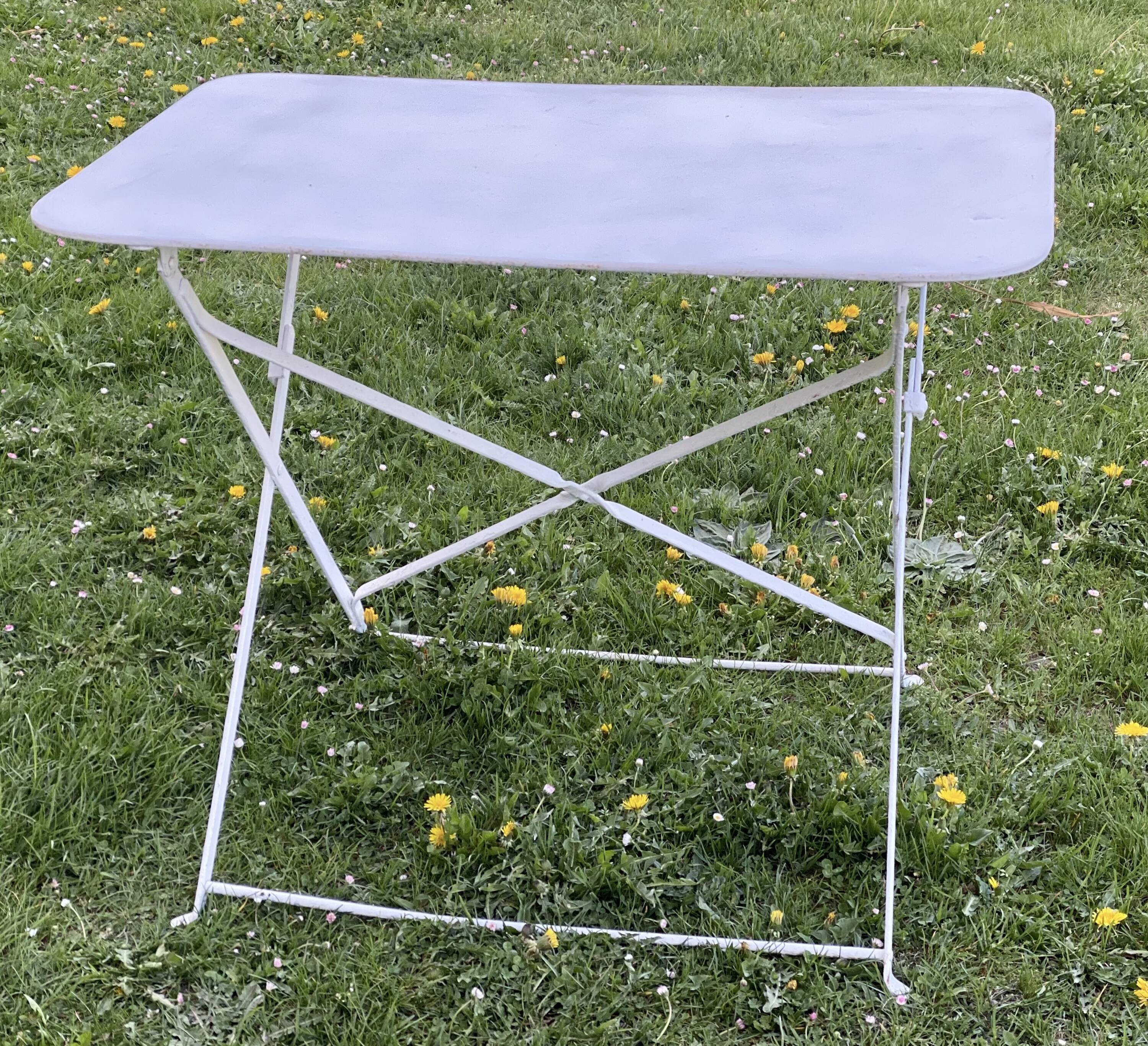 Vintage 1950s wrought iron folding garden table