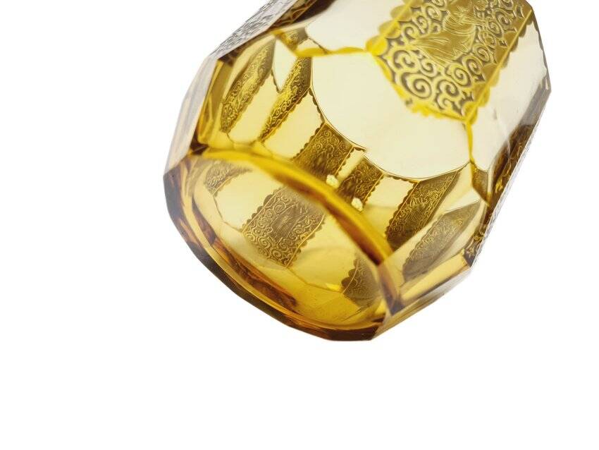 Art Deco oroplastic candy dish from Moser, Czechoslovakia, 1930s