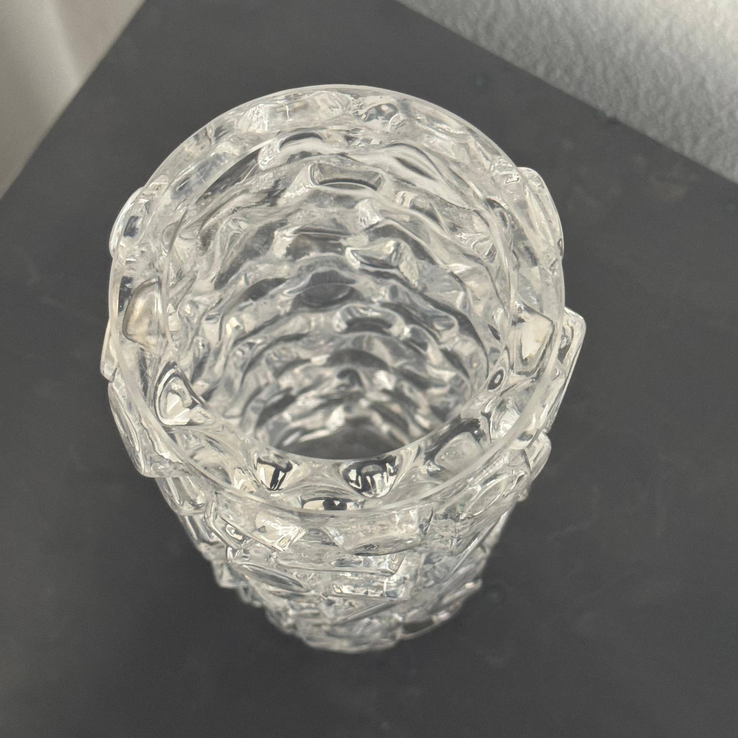 Clear decorative Vase sculpture with spikes, glass vase