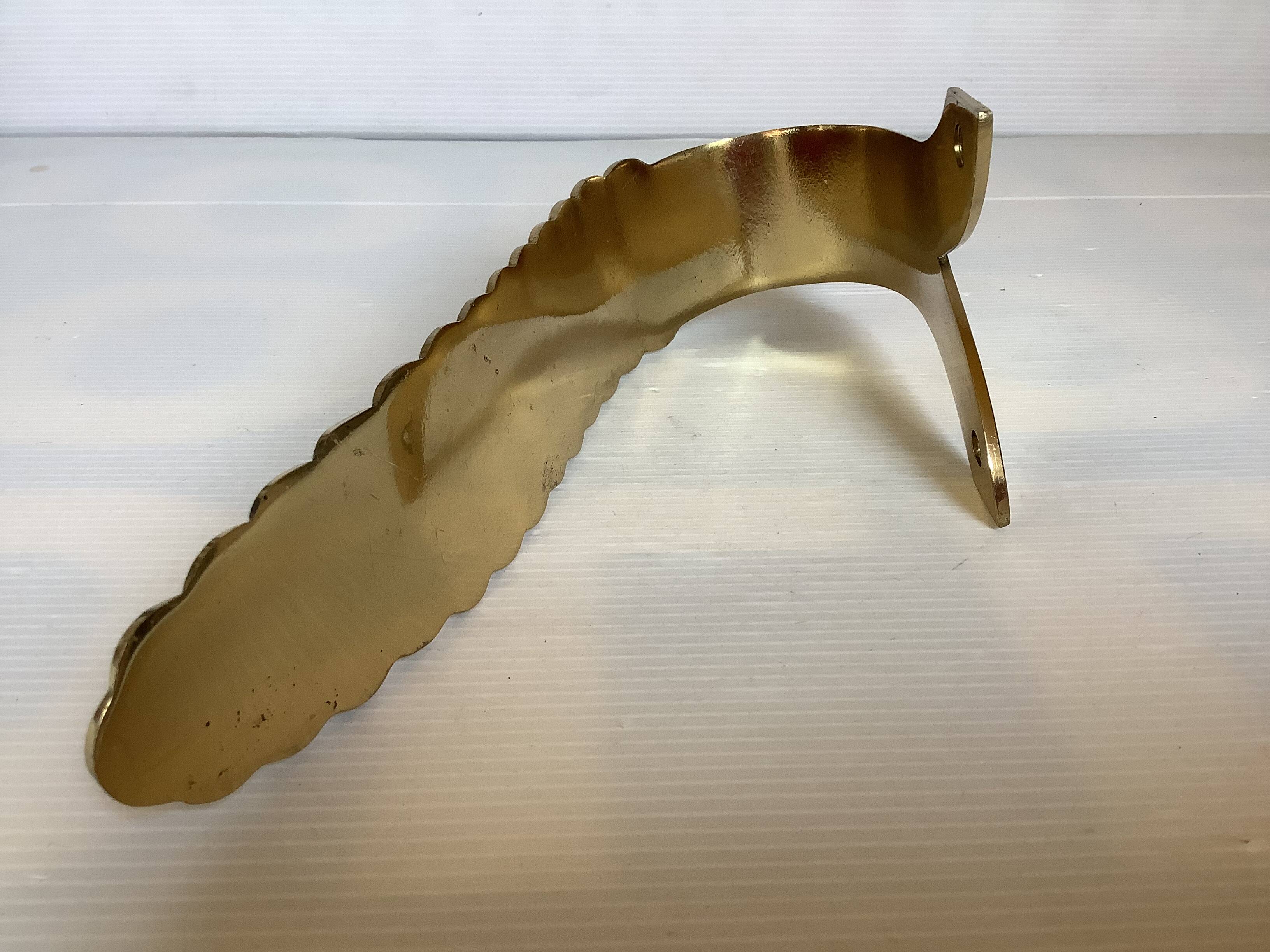 Large worked brass coat hook