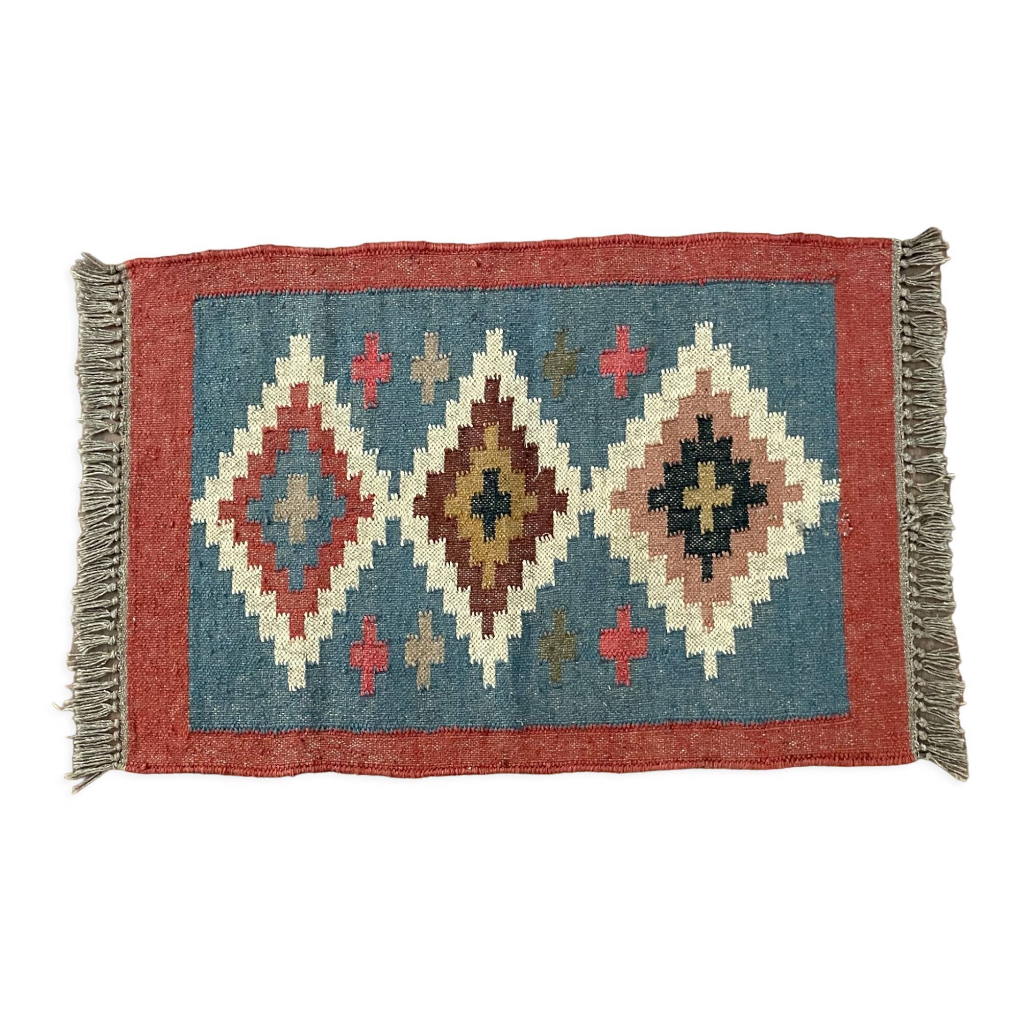 Jute and wool handwoven kilim