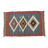 Jute and wool handwoven kilim
