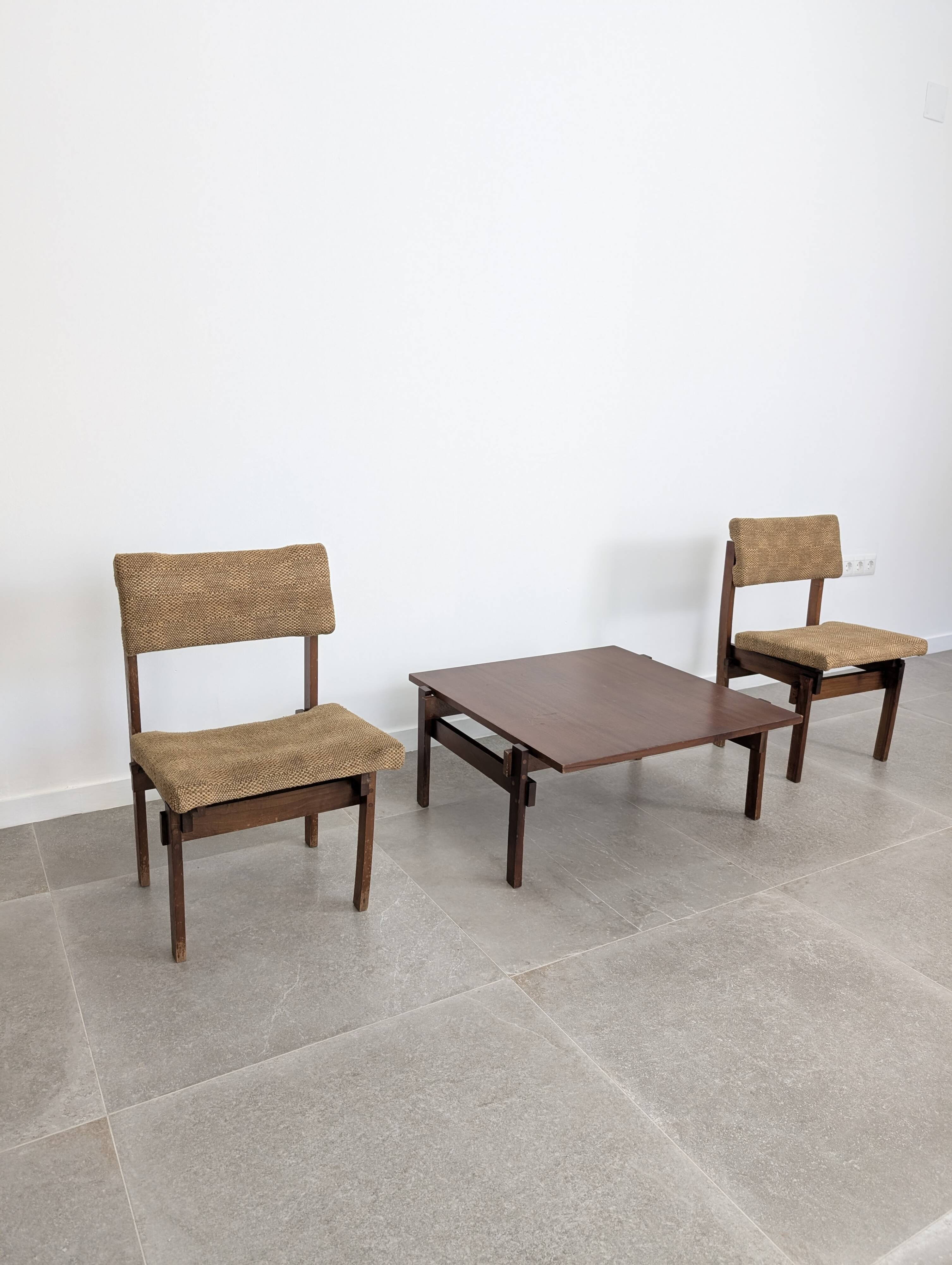 Pair of Rietveld Style Chairs with Adjustable Seat and Backrest, 1950s