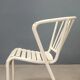 Vintage white enamel metal chairs, Italian design, 1970s-1980s.