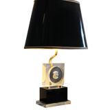 Brass and plexiglass table lamp 1970