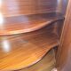 Curved support furniture in floral marquetry – Louis XV style, marble top, late 19th century.